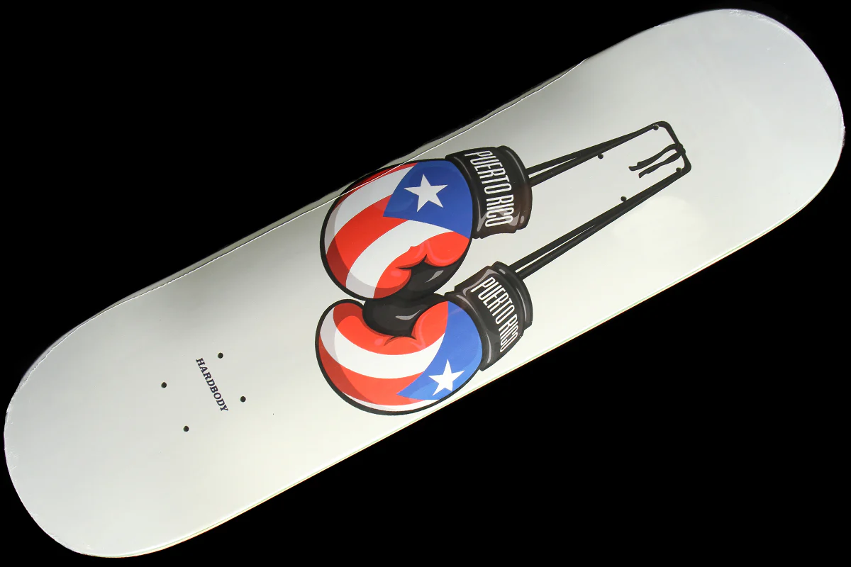 17509-puerto-rico-boxing-gloves-deck-8.25-long-1.webp Puerto Rico Boxing Gloves Deck 8.25" (Long)